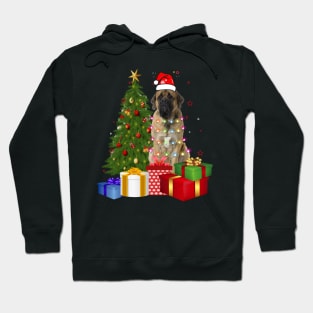 Mastiff Christmas Dog Shirt With Santa Hat Christmas Funny Gift Hoodie